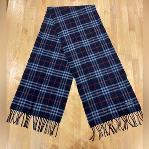 Vintage Burberry Nova Check Navy Scarf